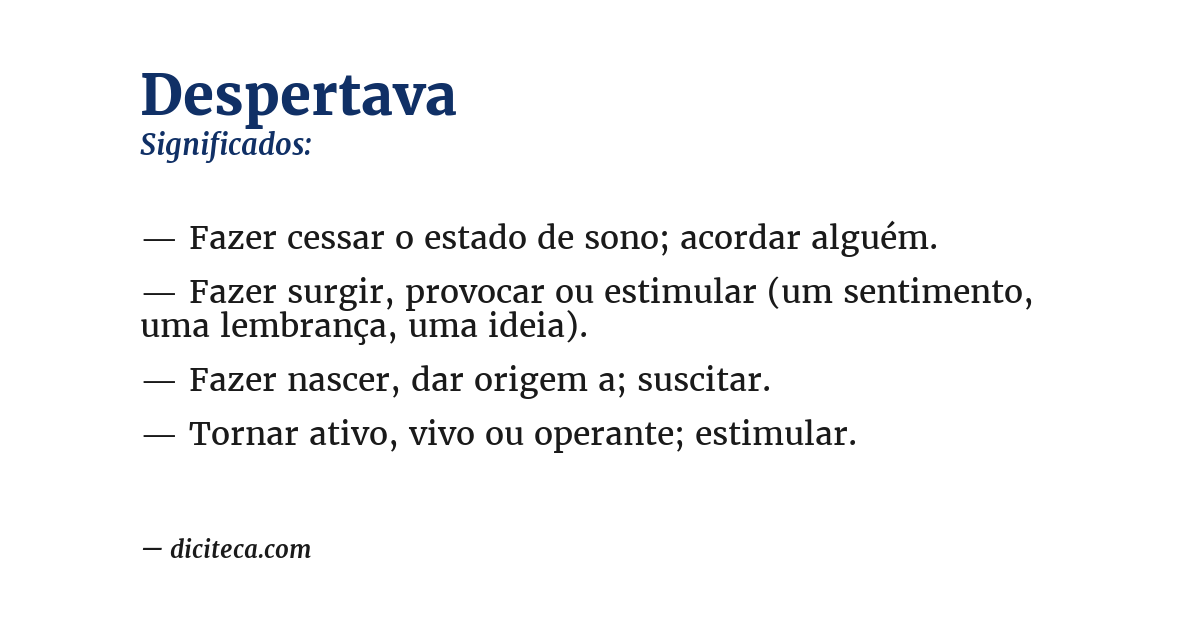 Significado de despertava