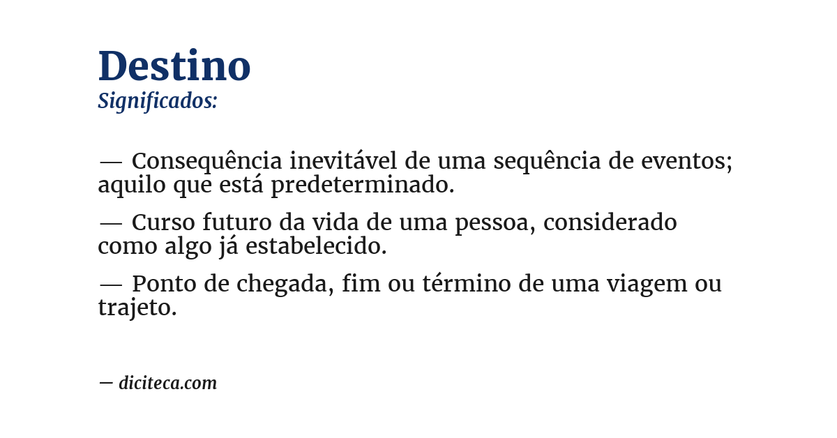 Significado de destino
