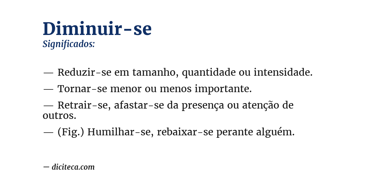 Significado de diminuir-se