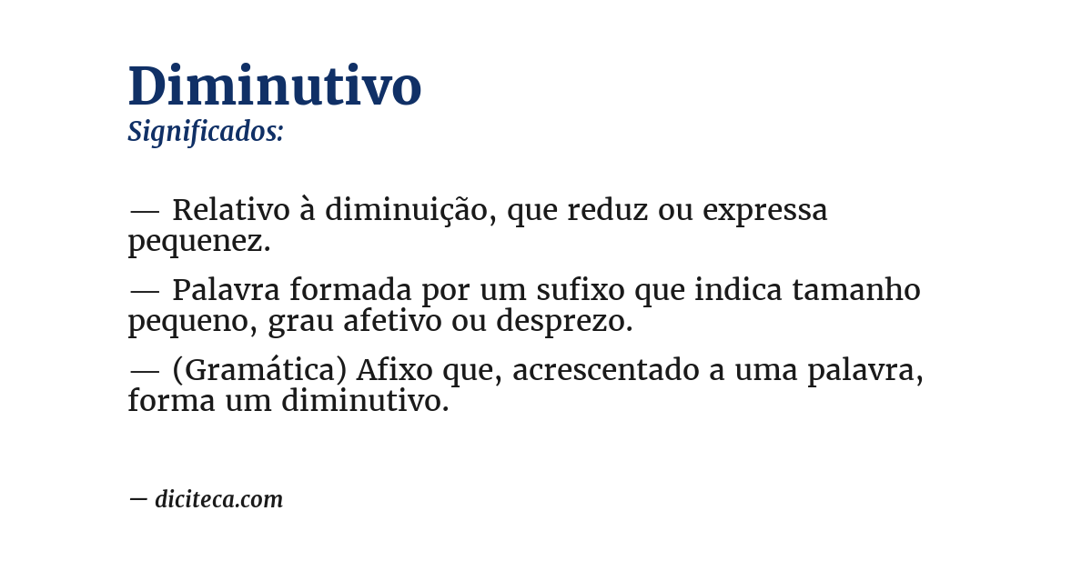 Significado de diminutivo