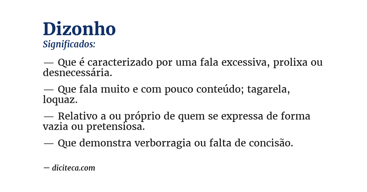 Significado de dizonho