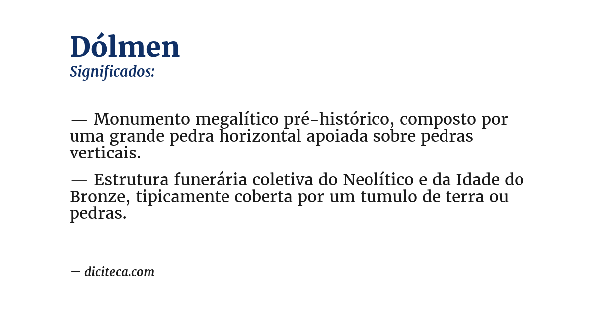 Significado de dólmen
