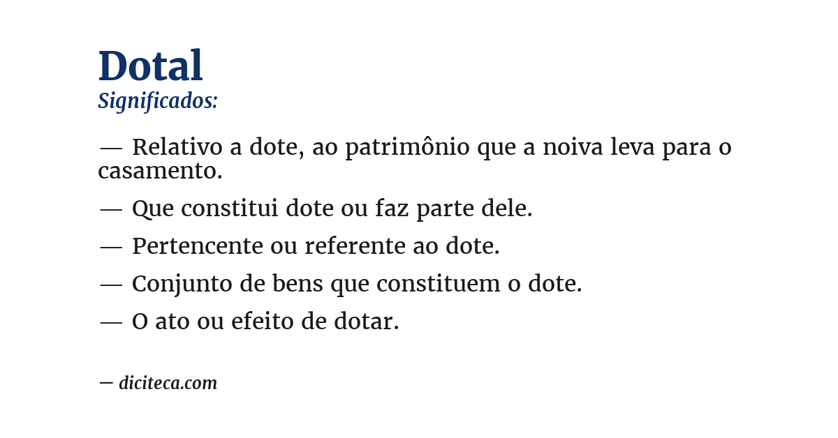 Significado de dotal