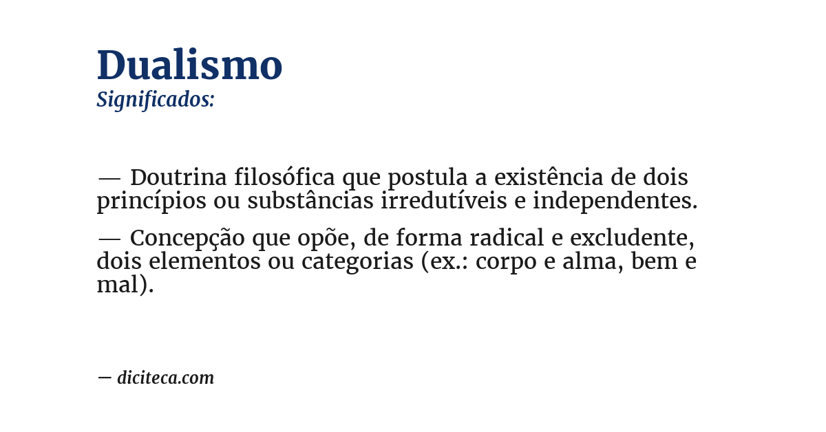 Significado de dualismo