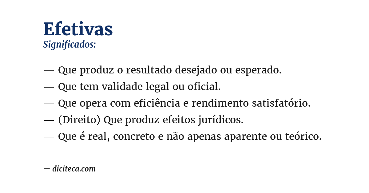 Significado de efetivas