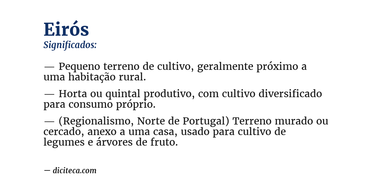 Significado de eirós