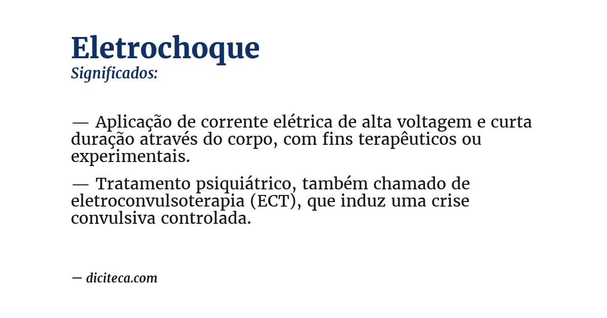Significado de eletrochoque