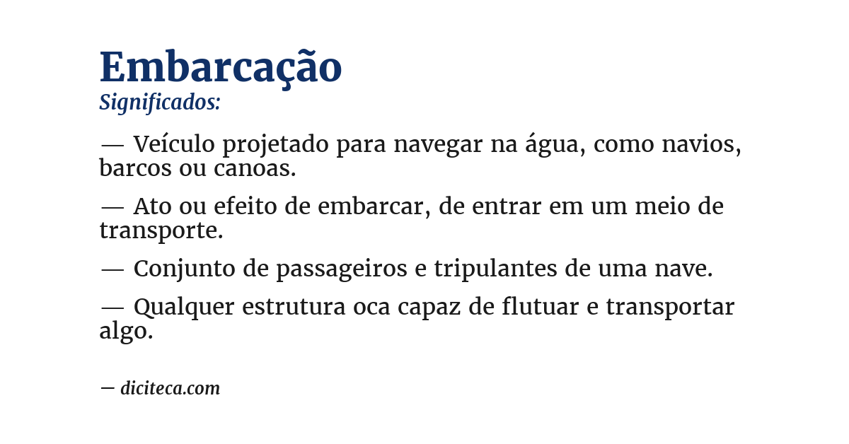 Significado de embarcação
