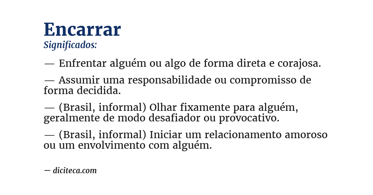 Significado de encarrar