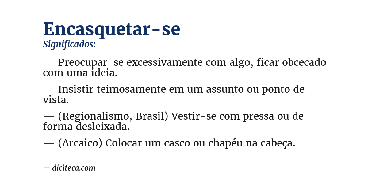 Significado de encasquetar-se