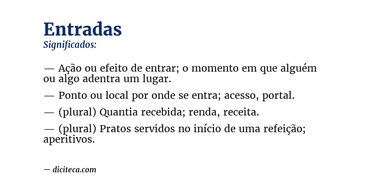 Significado de entradas