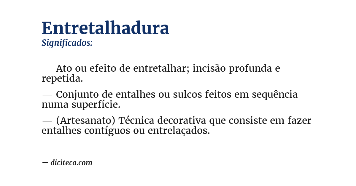Significado de entretalhadura
