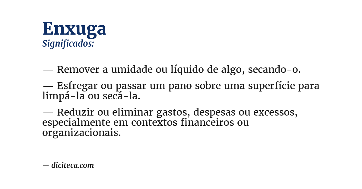 Significado de enxuga