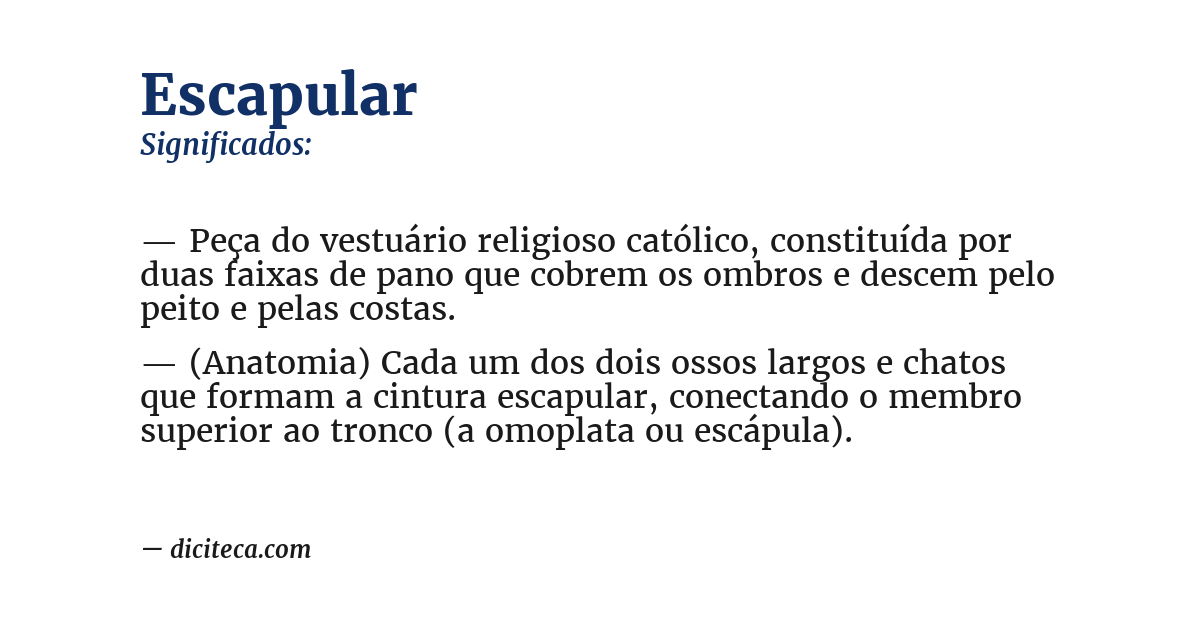 Significado de escapular