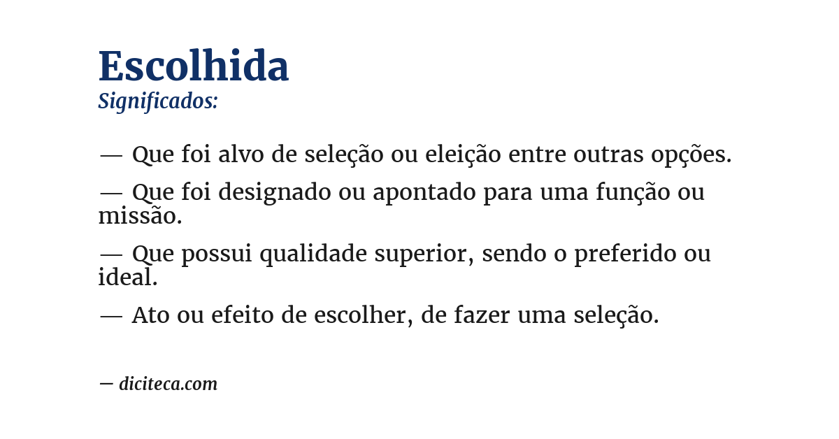 Significado de escolhida