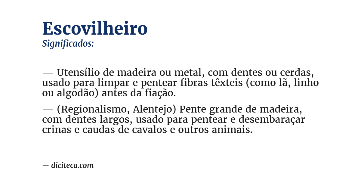 Significado de escovilheiro