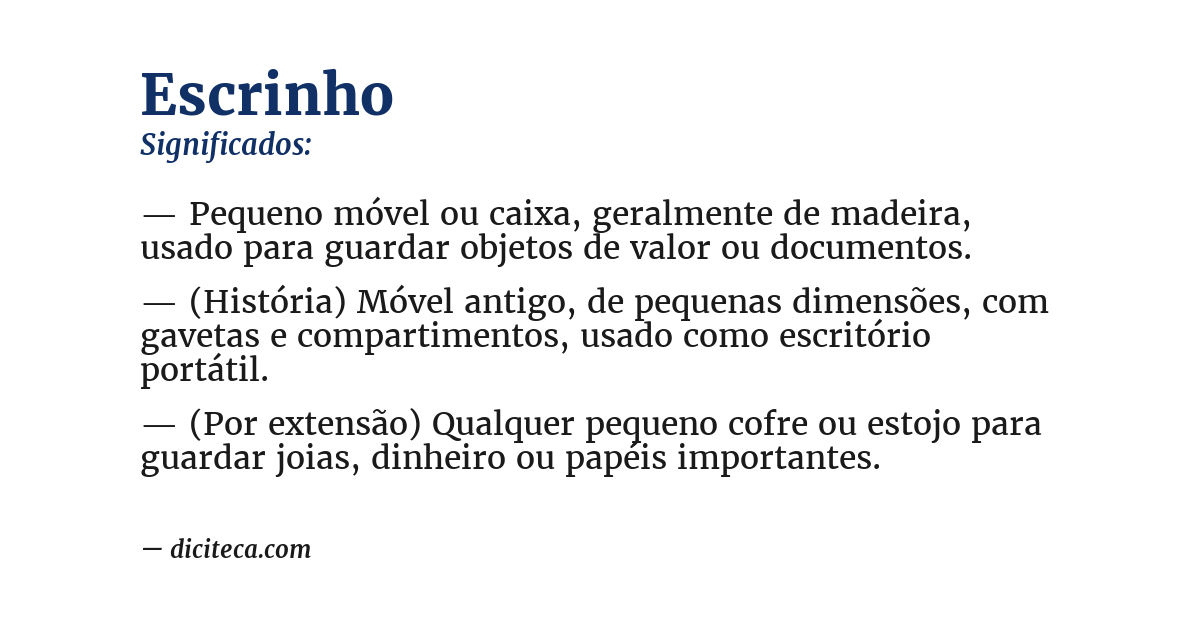 Significado de escrinho