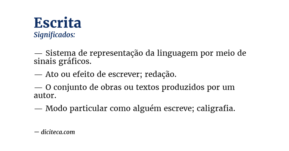 Significado de escrita
