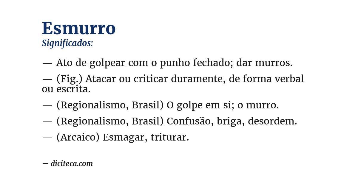 Significado de esmurro
