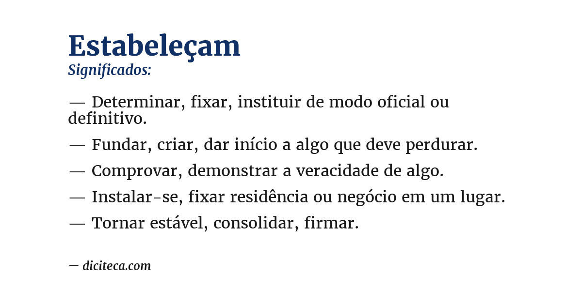 Significado de estabeleçam