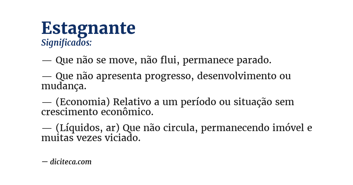 Significado de estagnante