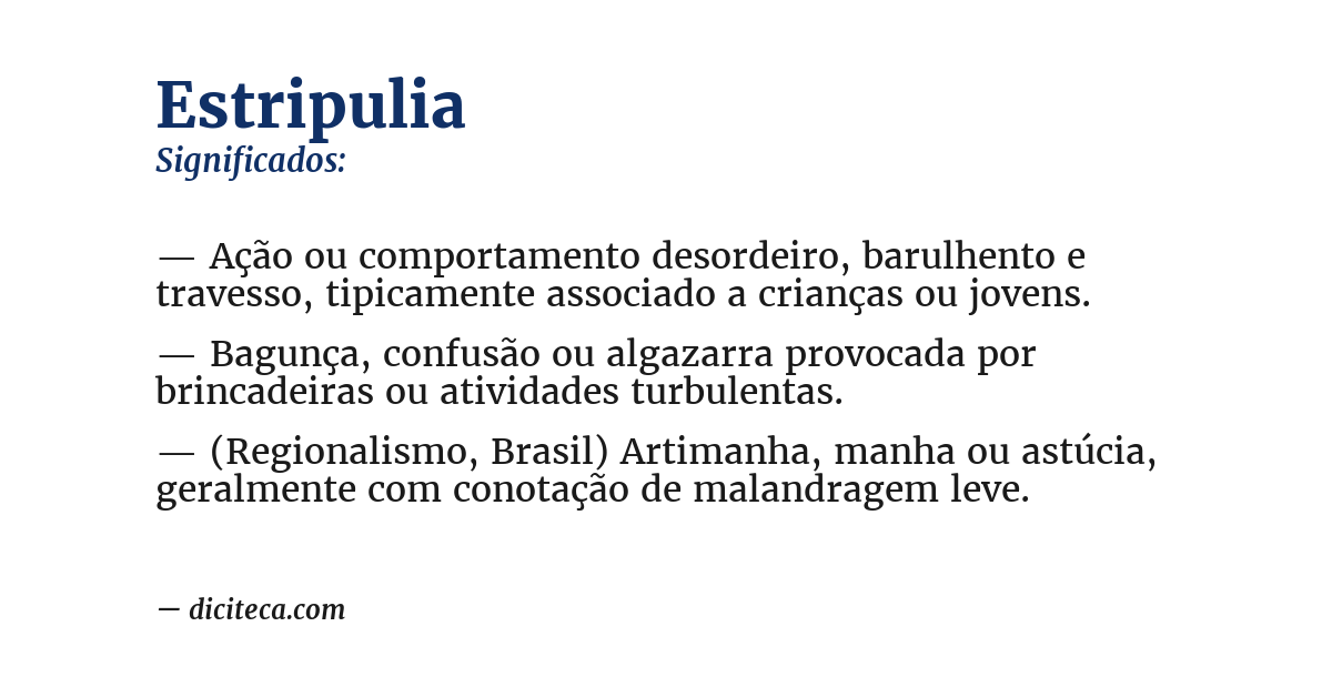 Significado de estripulia