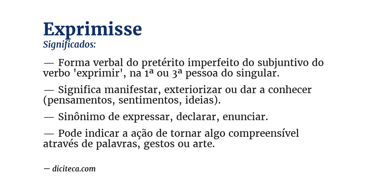 Significado de exprimisse