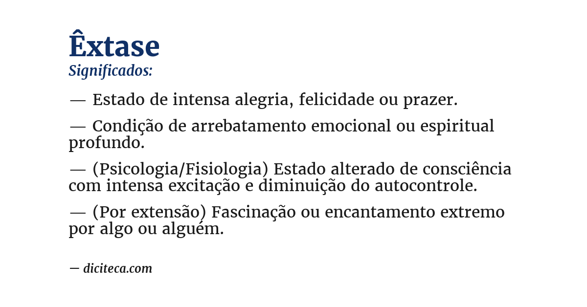 Significado de êxtase