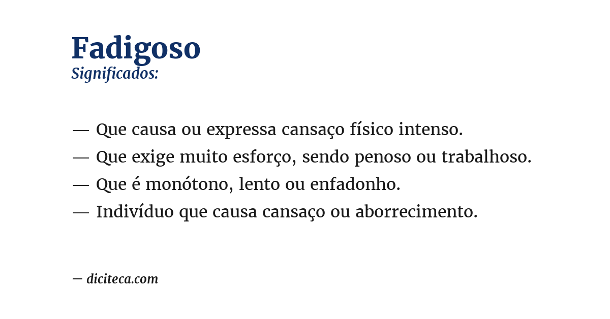 Significado de fadigoso