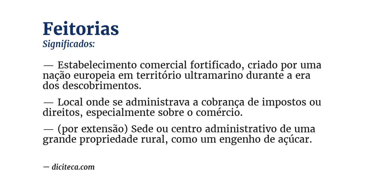 Significado de feitorias