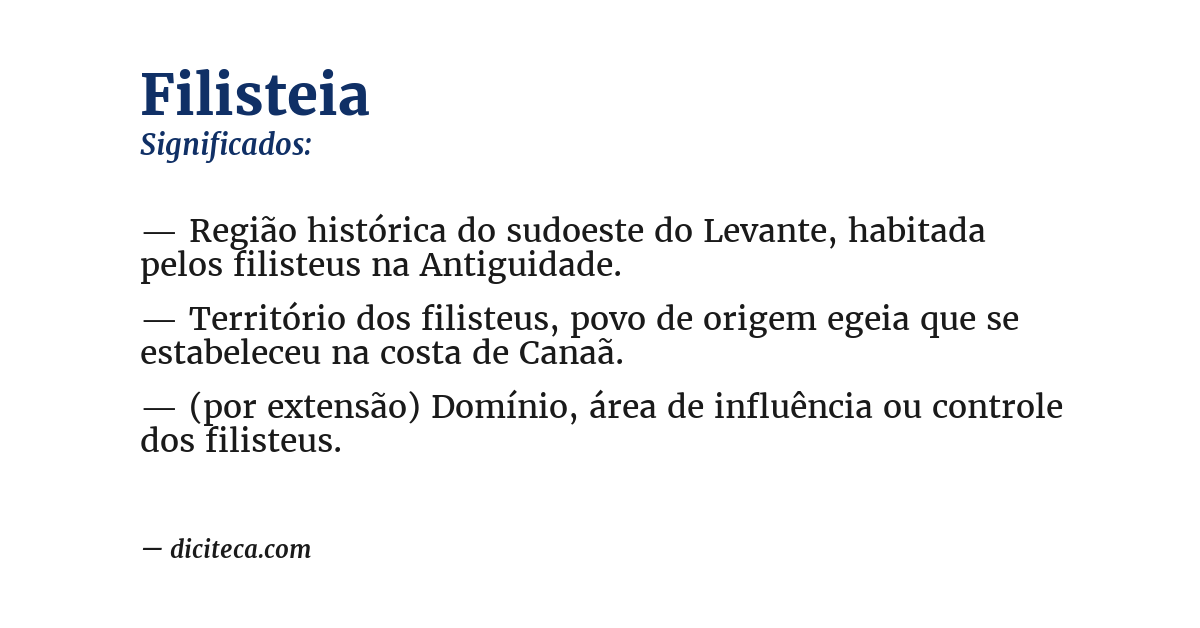 Significado de filisteia