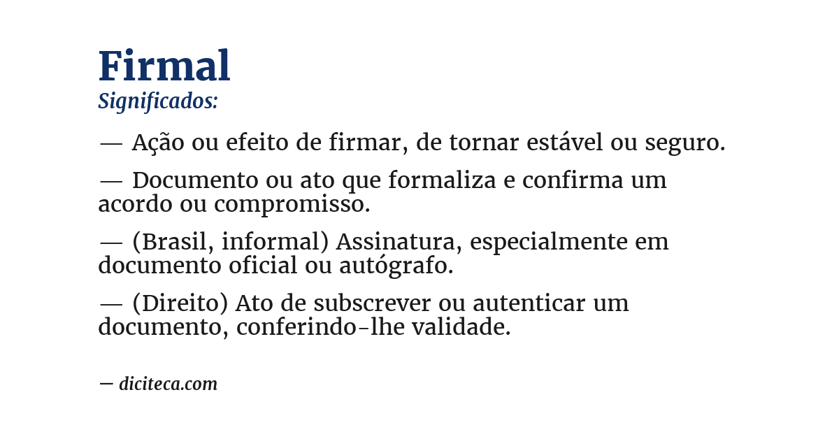 Significado de firmal