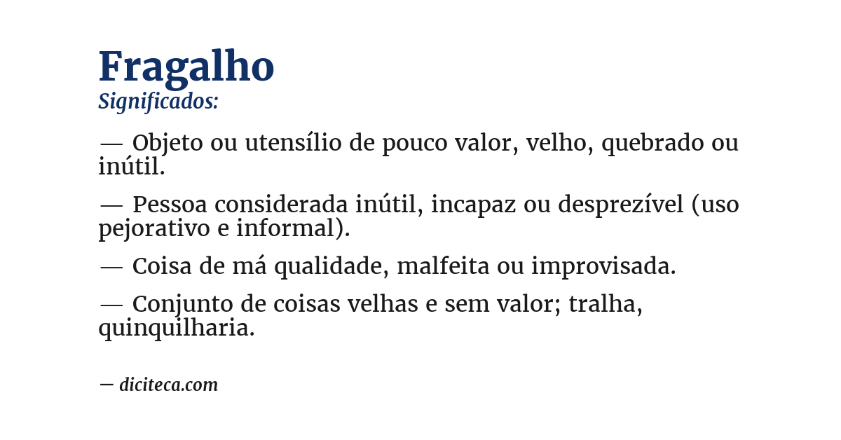 Significado de fragalho