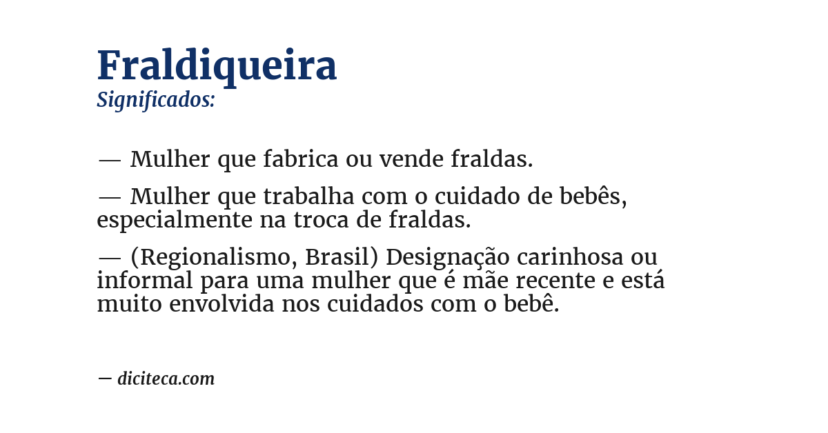 Significado de fraldiqueira
