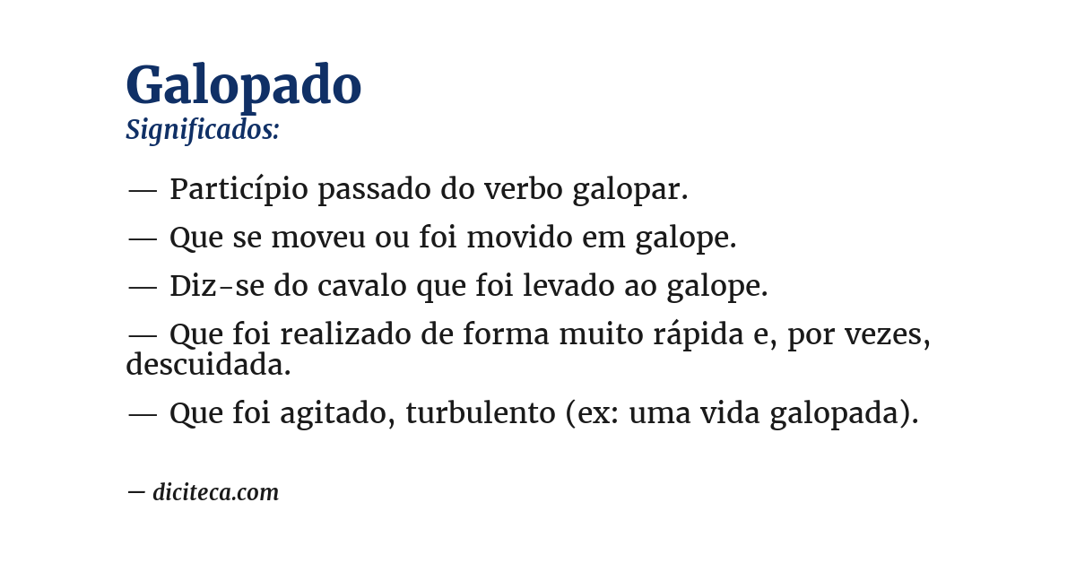 Significado de galopado