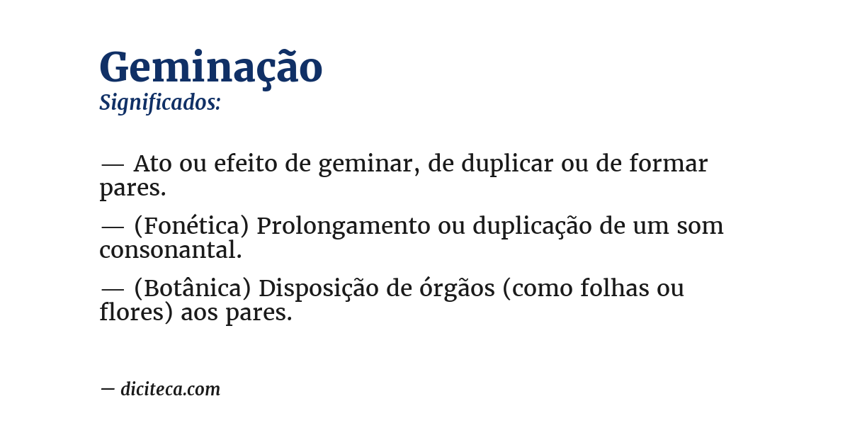 Significado de geminação