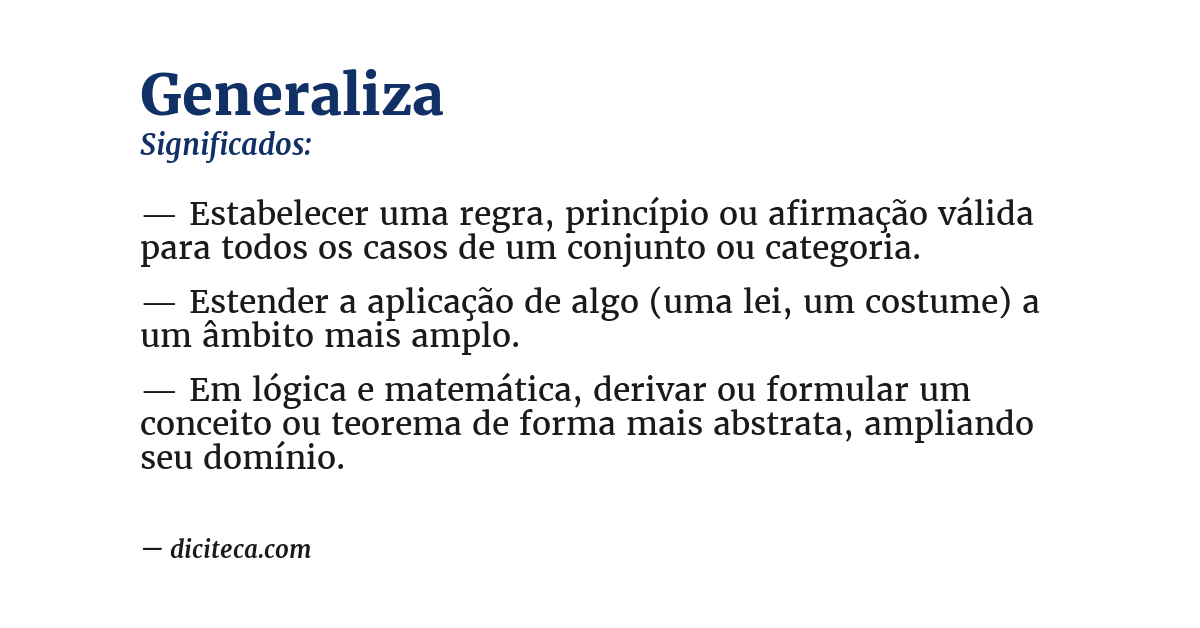 Significado de generaliza