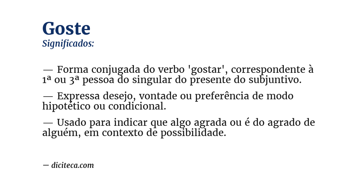 Significado de goste