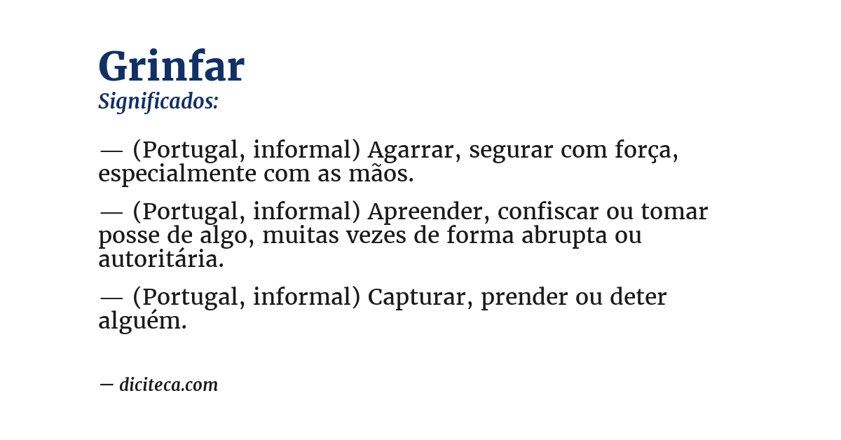 Significado de grinfar