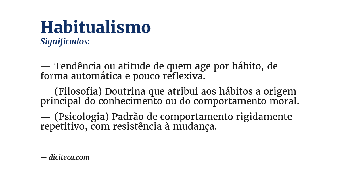 Significado de habitualismo