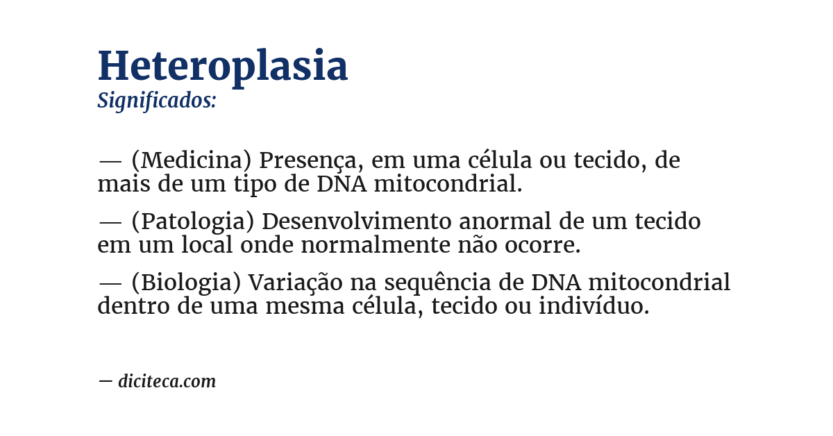 Significado de heteroplasia
