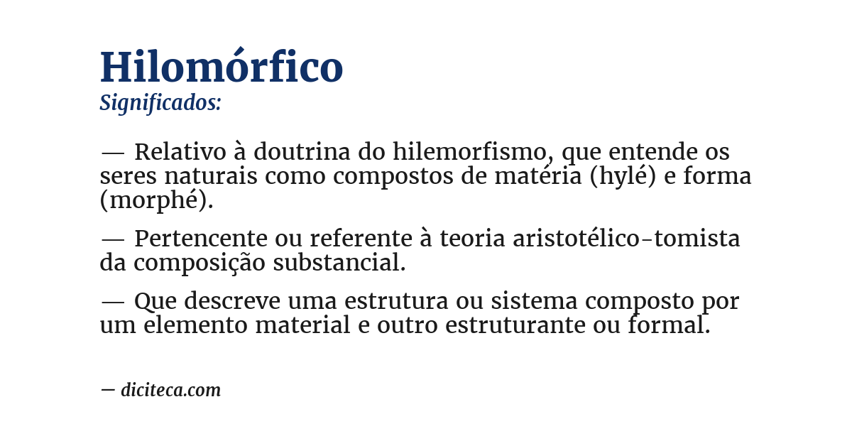 Significado de hilomórfico