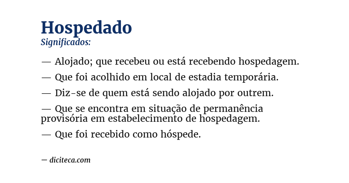 Significado de hospedado