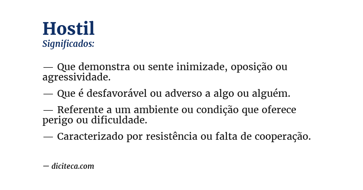 Significado de hostil