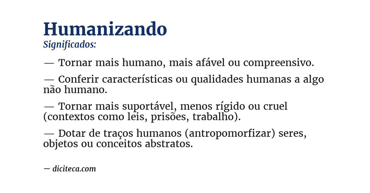 Significado de humanizando