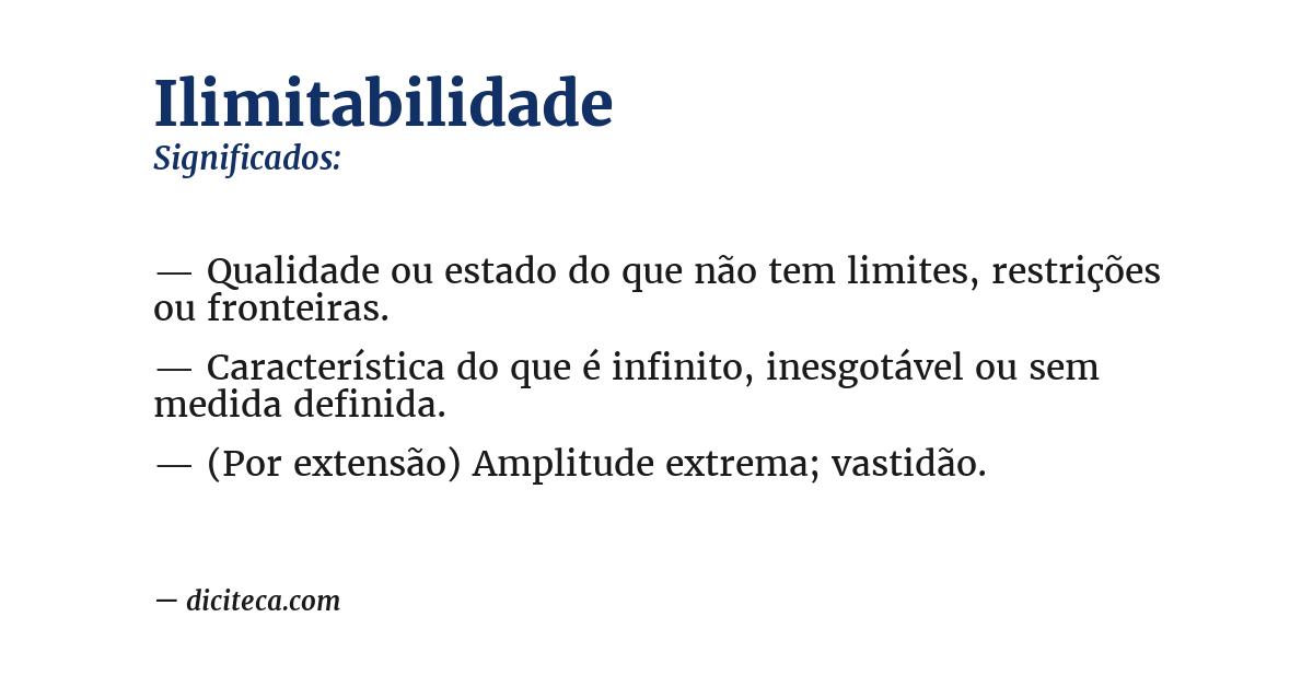 Significado de ilimitabilidade