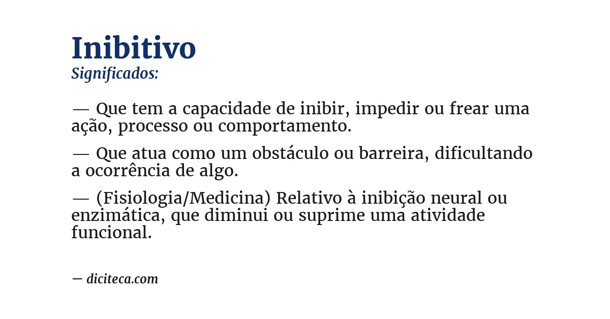 Significado de inibitivo