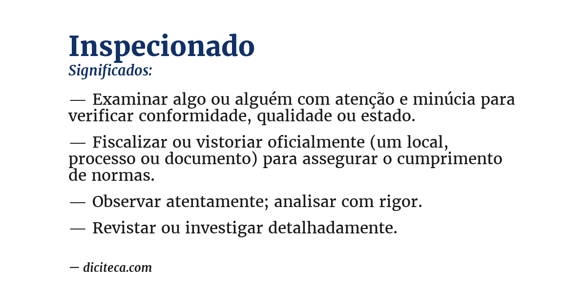 Significado de inspecionado