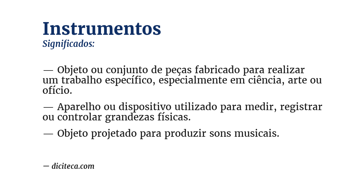 Significado de instrumentos