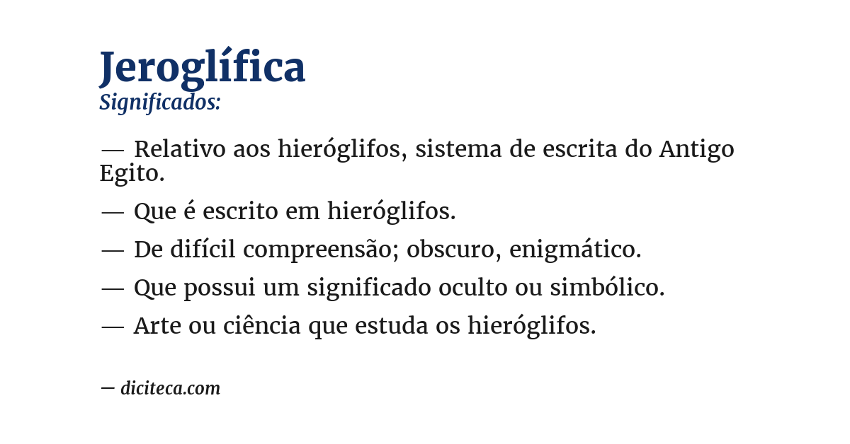 Significado de jeroglífica